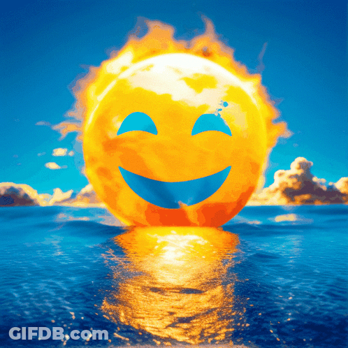 Smiley Sun In Ocean GIF
