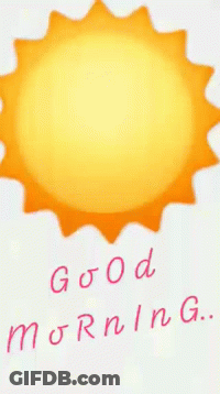 A Sun With The Words " Good Morning " Written Below It GIF
