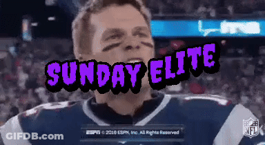 A Sunday Elite Advertisement With A Man Wearing A Patriots Jersey GIF