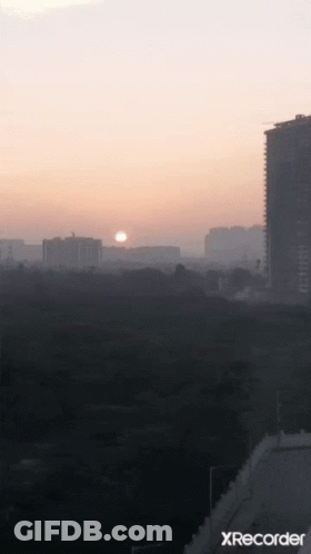 A Sunset Over A City With A Xrecorder Watermark GIF