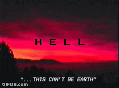 A Sunset With The Words " This Can 'T Be Earth " On The Bottom GIF