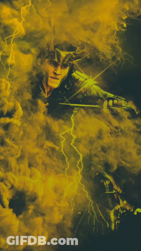 A Superhero Is Surrounded By Yellow Smoke GIF