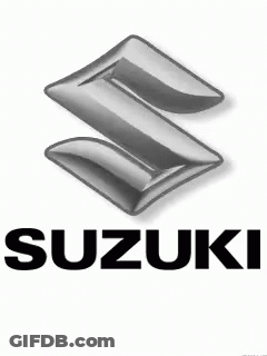 A Suzuki Logo On A White Background With A Shadow GIF