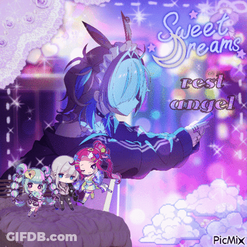 A Sweet Dreams Rest Angel Poster With A Girl Holding A Knife GIF