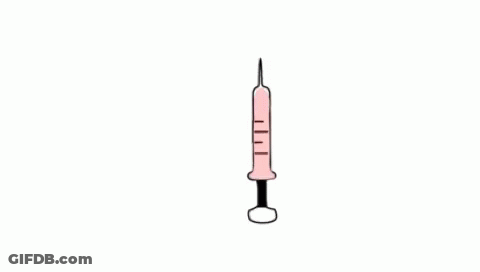 A Syringe With A Heartbeat Line Behind It GIF