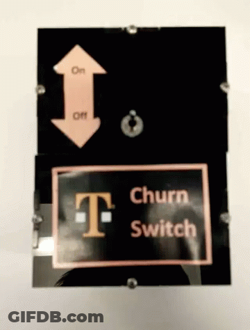 A T-Mobile Churn Switch With Arrows Pointing To On And Off GIF