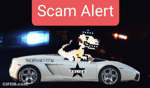 A T-Rexpunks.com Logo Is On The Side Of A Car GIF