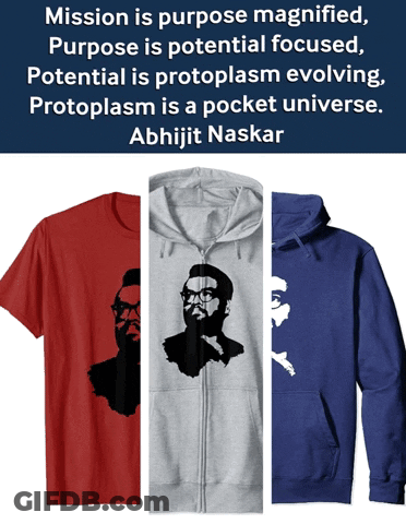 A T-Shirt A Hoodie And A Jacket With A Quote By Abhijit Naskar GIF