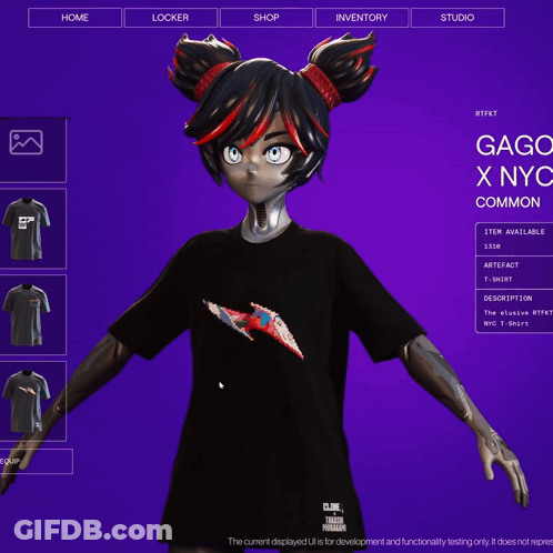A T-Shirt That Says Clonex On The Back GIF