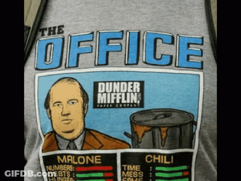 A T-Shirt With A Picture Of Dunder Mifflin GIF