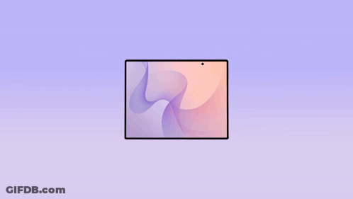 A Tablet With A Purple Background And A Pink Screen GIF