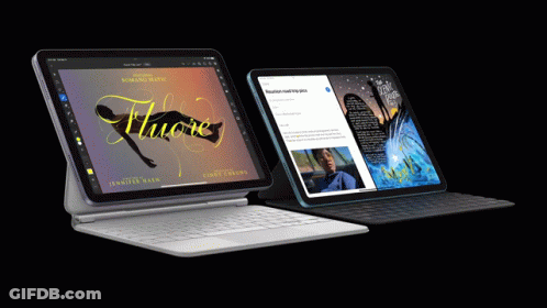 A Tablet With The Word Fluore On Its Screen GIF