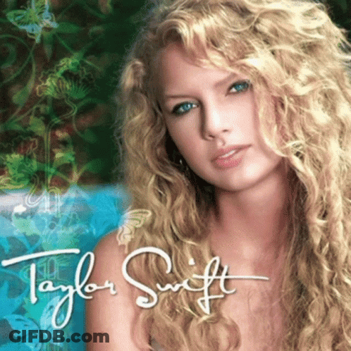 A Taylor Swift Album Cover With A Woman With Long Blonde Hair GIF
