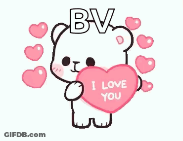 A Teddy Bear Is Holding A Heart That Says `` I Love You '' Surrounded By Pink Hearts . GIF