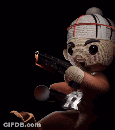 A Teddy Bear Is Holding A Lighter And A Flame GIF
