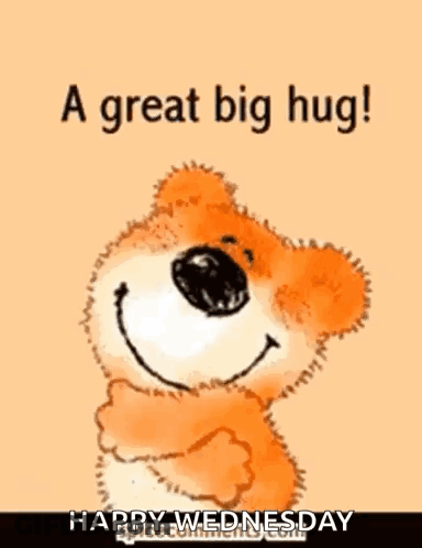A Teddy Bear Is Hugging A Heart With The Words `` From Me ... To You ! '' Happy Wednesday . GIF
