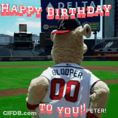 A Teddy Bear Wearing A Jersey That Says Booper 00 GIF