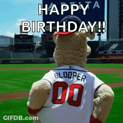 A Teddy Bear Wearing A Jersey With The Number 00 On It GIF