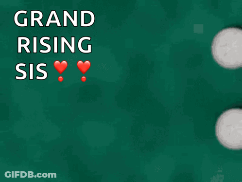 A Teddy Bear With A Speech Bubble That Says Grand Rising Sis GIF