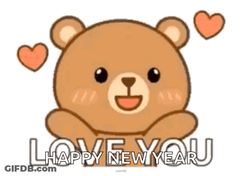 A Teddy Bear With Hearts Around Its Head And The Words `` Love You '' . GIF