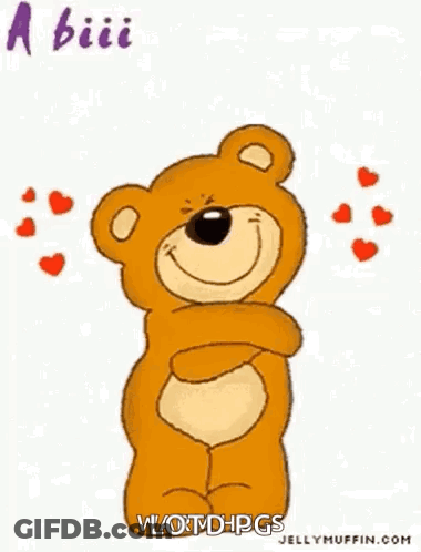 A Teddy Bear With Its Arms Outstretched Is Giving A Hug To Someone . GIF