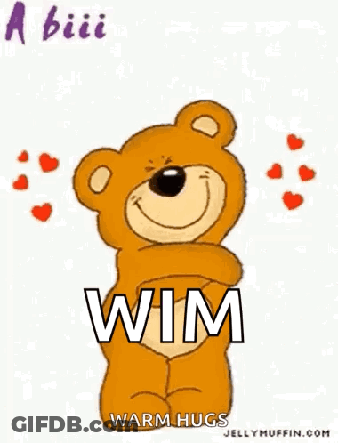 A Teddy Bear With Its Arms Outstretched Is Holding A Card That Says `` A Big Hug From Me To U '' . GIF