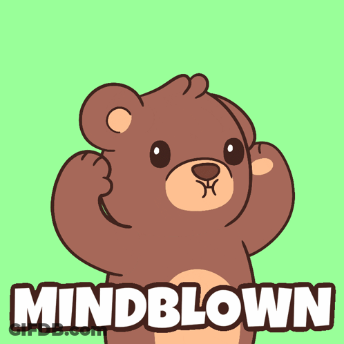 A Teddy Bear With Smoke Coming Out Of It 'S Head And The Words Mindblown Below It GIF