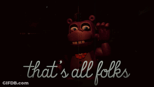 A Teddy Bear With The Words That 'S All Folks Written On The Bottom GIF