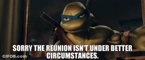 A Teenage Mutant Ninja Turtle Says Sorry The Reunion Isn T Under Better Circumstances GIF