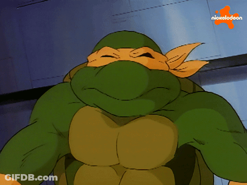 A Teenage Mutant Ninja Turtle With A Nickelodeon Logo On The Bottom GIF