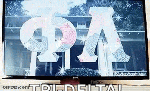 A Television Screen Shows The Letters Ppa On It . GIF