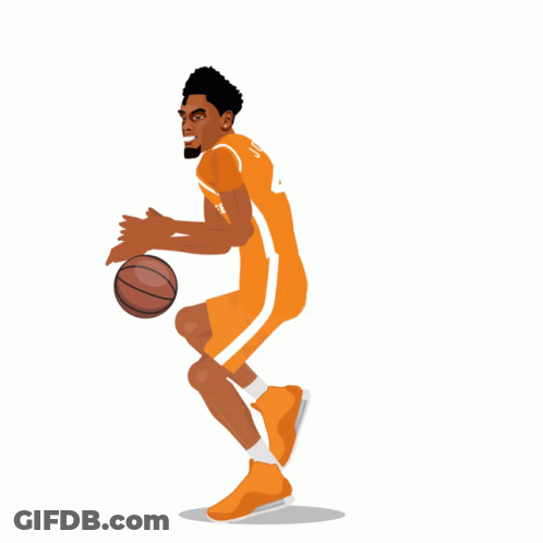 A Tennessee Volunteers Basketball Player Is Jumping In The Air With A Basketball GIF