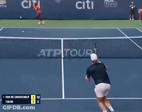 A Tennis Court With The Word Citi On The Back GIF