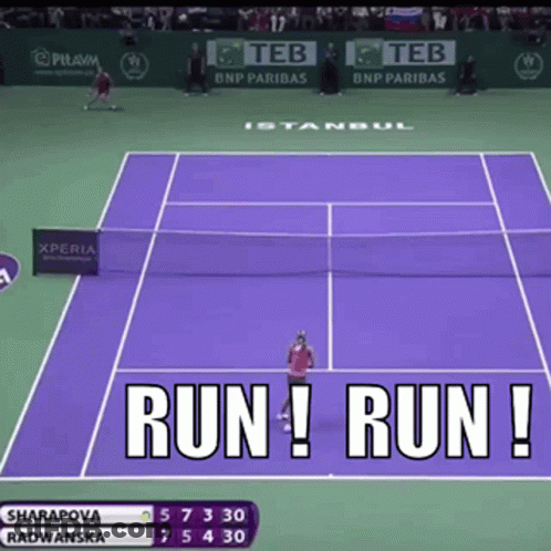 A Tennis Match Between Sharapova And Radwanska Is Underway GIF