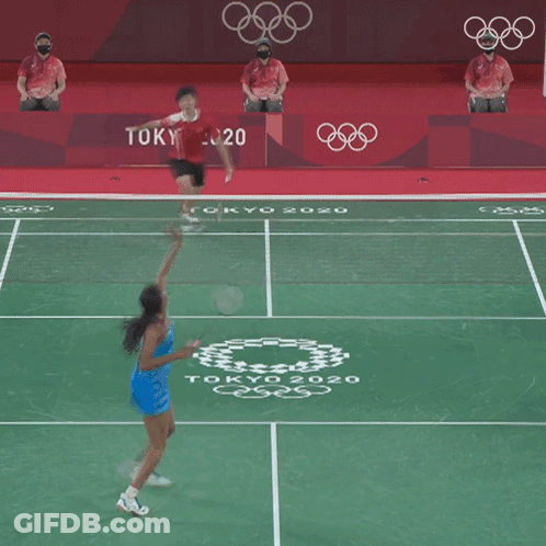 A Tennis Match Is Being Played At The Tokyo Olympics GIF