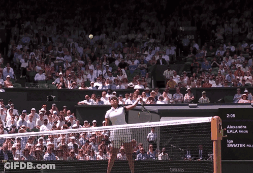 A Tennis Match Is Being Played Between Alexandra Eala And Na Swatek GIF