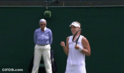 A Tennis Player Wearing A White Hat With The Adidas Logo On It GIF