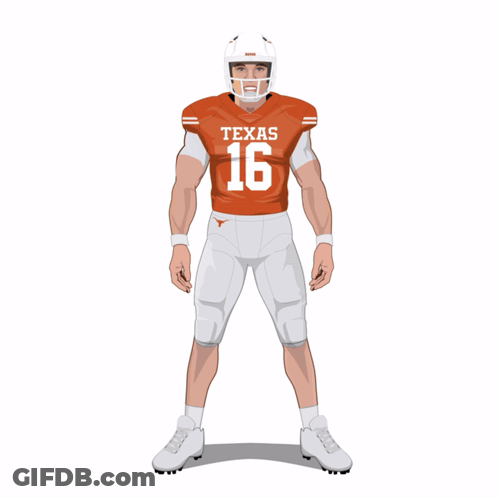 A Texas Football Player Is Holding A Football GIF