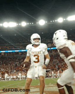 A Texas Football Player With The Number 3 On His Shirt GIF