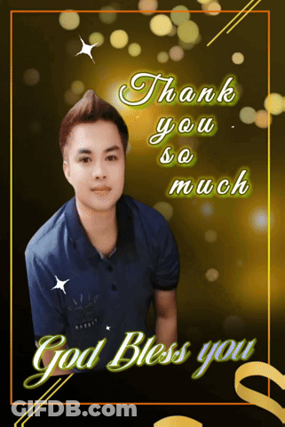 A Thank You Card With A Picture Of A Man And The Words " God Bless You " GIF