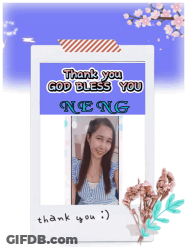A Thank You Card With A Picture Of A Woman GIF