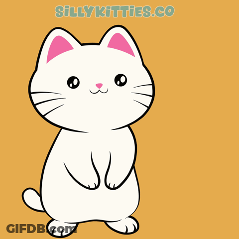 A Thank You Card With A White Cat GIF