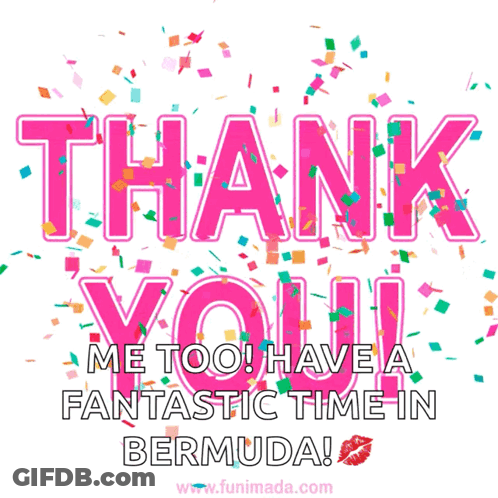 A Thank You Card With Confetti And A Kiss GIF