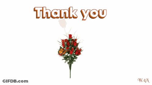 A Thank You Mom Card With A Bouquet Of Roses And A Butterfly GIF