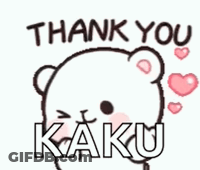 A Thank You Sticker With A Teddy Bear And Hearts GIF