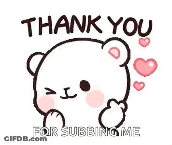 A Thank You Sticker With A Teddy Bear And Hearts GIF