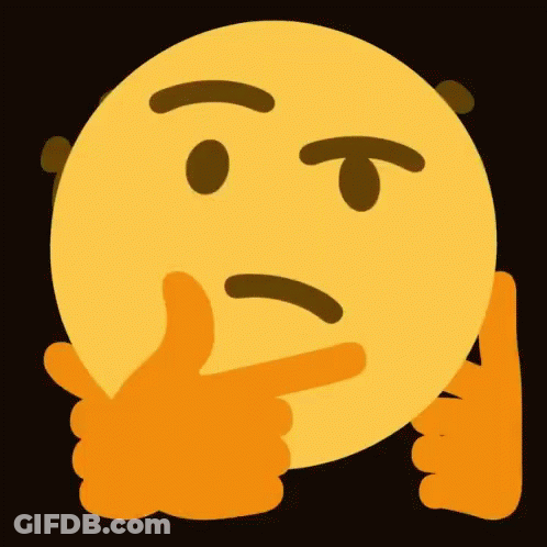 A Thinking Smiley Face With A Hand On Its Chin GIF