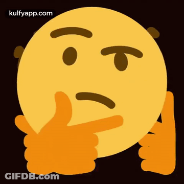 A Thinking Smiley Face With A Thumbs Up And A Hand On Its Chin . GIF