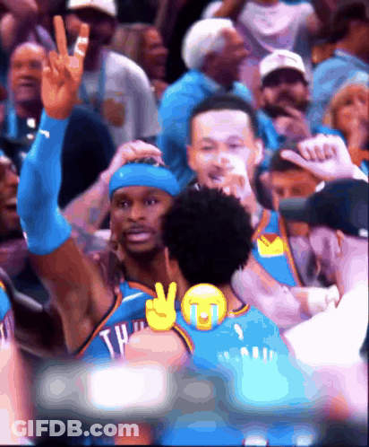 A Thunder Basketball Player Is Giving A Peace Sign GIF