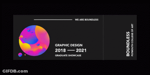 A Ticket For A Graphic Design Graduate Showcase GIF
